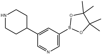 3-(4,4,5,5-tetraMethyl-1,3,2-dioxaborolan-2-yl)-5-(piperidin-4-yl)pyridine Struktur