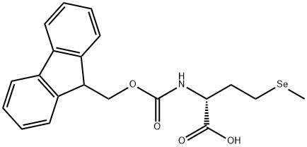 Butanoic acid, 2-[[(9H-fluoren-9-ylmethoxy)carbonyl]amino]-4-(methylseleno)-, (2R)- Struktur