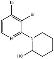 3,4-Dibromo-2-(2-hydroxypiperidin-1-yl)pyridine Struktur