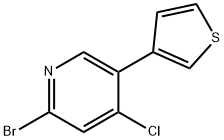 2-Bromo-4-chloro-5-(3-thienyl)pyridine Struktur