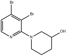 3,4-Dibromo-2-(3-hydroxypiperidin-1-yl)pyridine Struktur