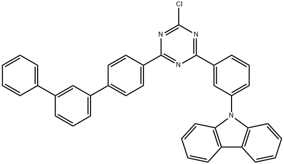 9-(3-(4-chloro-6-phenyl-1,3,5-triazin-2-yl)phenyl)-9H-carbazole Struktur