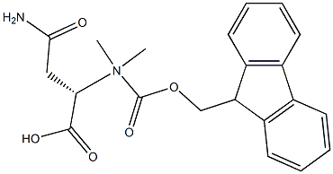 (2S)-4-(dimethylamino)-2-(9H-fluoren-9-ylmethoxycarbonylamino)-4-oxobutanoic acid Struktur