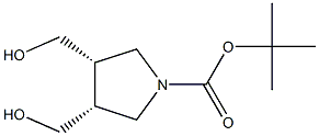 tert-butyl (3R,4S)-3,4-bis(hydroxymethyl)pyrrolidine-1-carboxylate Struktur