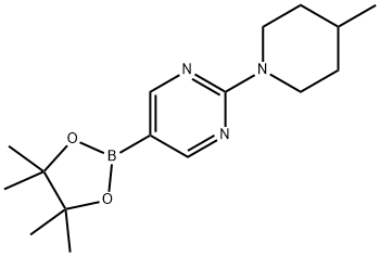 Pyrimidine, 2-(4-methyl-1-piperidinyl)-5-(4,4,5,5-tetramethyl-1,3,2-dioxaborolan-2-yl)- Struktur