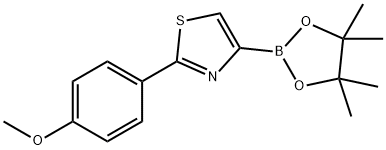 2-(4-methoxyphenyl)-4-(4,4,5,5-tetramethyl-1,3,2-dioxaborolan-2-yl)thiazole Struktur