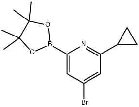 4-Bromo-6-(cyclopropyl)pyridine-2-boronic acid pinacol ester Struktur