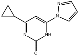 2-hydroxy-4-(1H-pyrozol-1-yl)-6-cyclopropylpyrimidine Struktur