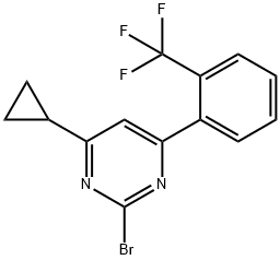 2-Bromo-4-(2-trifluoromethylphenyl)-6-cyclopropylpyrimidine Struktur