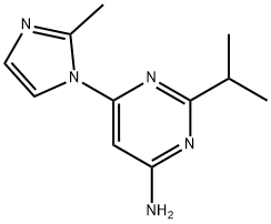 4-Amino-2-(iso-propyl)-6-(1H-2-methylimidazol-1-yl)pyrimidine Struktur