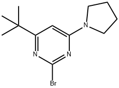 2-bromo-4-(pyrrolidin-1-yl)-6-(tert-butyl)pyrimidine Struktur