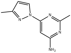 4-amino-2-methyl-6-(1H-3-methylpyrozol-1-yl)pyrimidine Struktur