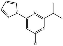 4-chloro-2-(iso-propyl)-6-(1H-pyrozol-1-yl)pyrimidine Struktur