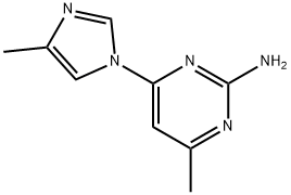 2-Amino-4-(4-methyl-1H-imidazol-1-yl)-6-methylpyrimidine Struktur