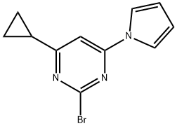 2-bromo-4-(1H-pyrrol-1-yl)-6-cyclopropylpyrimidine Struktur