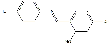 4-{[(4-hydroxyphenyl)imino]methyl}-1,3-benzenediol Struktur