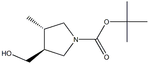 tert-butyl (3S,4S)-3-(hydroxymethyl)-4-methylpyrrolidine-1-carboxylate Struktur