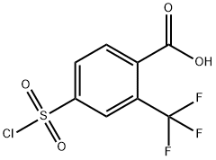 4-(chlorosulfonyl)-2-(trifluoromethyl)benzoic acid Struktur