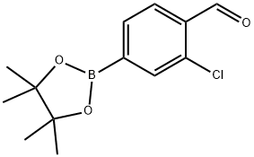 2-Chloro-4-(tetramethyl-1,3,2-dioxaborolan-2-yl)benzaldehyde Struktur