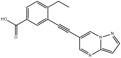 4-ETHYL-3-(2-{PYRAZOLO[1,5-A]PYRIMIDIN-6-YL}ETHYNYL)BENZOIC ACID Struktur