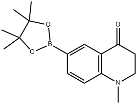 1-methyl-6-(tetramethyl-1,3,2-dioxaborolan-2-yl)-1,2,3,4-tetrahydroquinolin-4-one Struktur