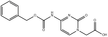 2-(4-{[(benzyloxy)carbonyl]amino}-2-oxo-1,2-dihydropyrimidin-1-yl)acetic acid Struktur