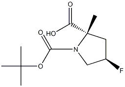 (2S,4R)-1-(tert-butoxycarbonyl)-4-fluoro-2-methylpyrrolidine-2-carboxylic acid Struktur