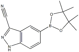 5-(4,4,5,5-tetramethyl-1,3,2-dioxaborolan-2-yl)-1H-indazole-3-carbonitrile Struktur