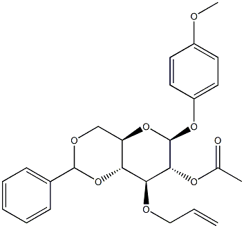 4-Methoxyphenyl 2-O-Acetyl-3-O-allyl-4,6-O-benzylidene-beta-D-glucopyranoside Struktur