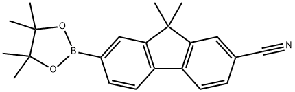 9,9-Dimethyl-7-(4,4,5,5-tetramethyl-1,3,2-dioxaborolan-2-yl)-9H-fluorene-2-carbonitrile Struktur