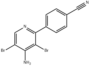 4-Amino-3,5-dibromo-2-(4-cyanophenyl)pyridine Struktur