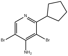 4-Amino-3,5-dibromo-2-(cyclopentyl)pyridine Struktur