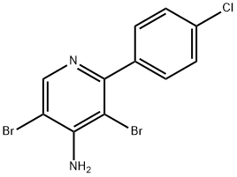 4-Amino-3,5-dibromo-2-(4-chlorophenyl)pyridine Struktur