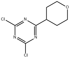 2,4-Dichloro-6-(oxan-4-yl)-1,3,5-triazine Struktur