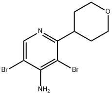 4-Amino-3,5-dibromo-2-(4-tetrahydropyranyl)pyridine Struktur