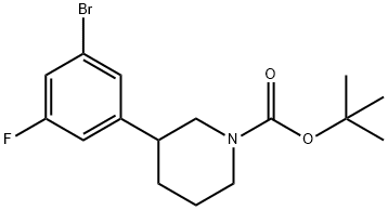 3-(N-Boc-Piperidin-3-yl)-5-bromo-1-fluorobenzene Struktur