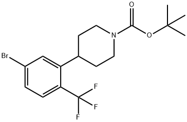 3-(N-Boc-Piperidin-4-yl)-4-trifluoromethyl-1-bromobenzene Struktur