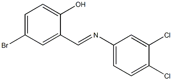 4-bromo-2-{[(3,4-dichlorophenyl)imino]methyl}phenol Struktur