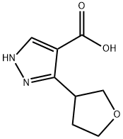 3-(oxolan-3-yl)-1H-pyrazole-4-carboxylic acid Struktur