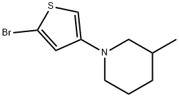 2-Bromo-4-(3-methylpiperidin-1-yl)thiophene Struktur