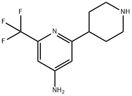 4-Amino-2-trifluoromethyl-6-(piperidin-4-yl)pyridine Struktur