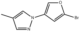 2-Bromo-4-(4-methyl-1H-pyrazol-1-yl)furan Struktur