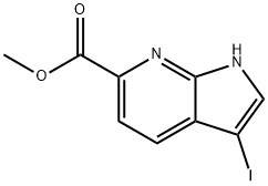 3-Iodo-1H-pyrrolo[2,3-b]pyridine-6-carboxylic acid methyl ester Struktur