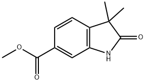 methyl 3,3-dimethyl-2-oxoindoline-6-carboxylate Struktur