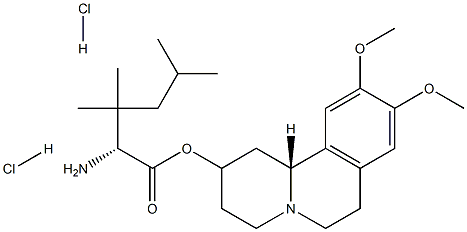 (2R,3R,11bR)-3-Isobutyl-9,10-dimethoxy-1,3,4,6,7,11b-hexahydro-2H-pyrido[2,1-a]isoquinolin-2-yl L-valinate dihydrochloride Struktur