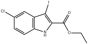 ethyl 5-chloro-3-iodo-1H-indole-2-carboxylate Struktur