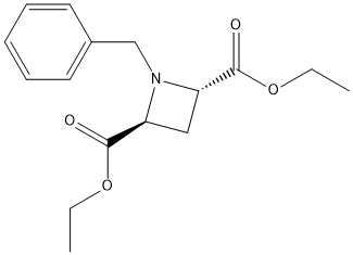 trans-2,4-diethyl-1-benzylazetidine-2,4-dicarboxylate Struktur