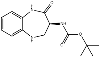 Carbamic acid, N-[(3S)-2,3,4,5-tetrahydro-2-oxo-1H-1,5-benzodiazepin-3-yl]-, 1,1-dimethylethyl ester Struktur