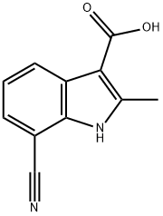 7-cyano-2-methyl-1H-indole-3-carboxylic acid Struktur