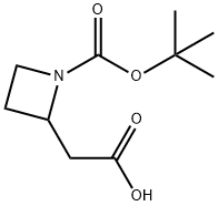 2-{1-[(tert-butoxy)carbonyl]azetidin-2-yl}acetic acid Struktur